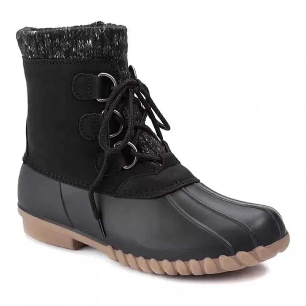 BareTraps Women's Fabulous Water Resistant Black Duck Boot‎ Size 6M